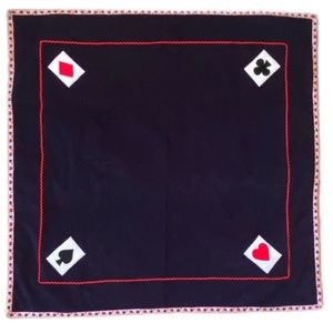 Vintage 1950s Handmade Retro Bridge Card Game Tablecloth
